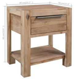 Berkfield Nightstands With Drawers 2 Pcs 40X30X48 Cm Solid Acacia Wood - thumbnail 7