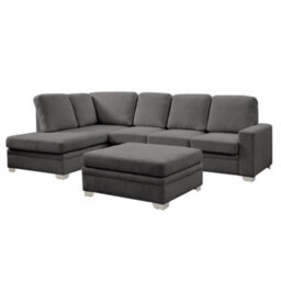 Home Detail Alana Left-Hand Facing Corner Sofa With Footstool, Dark Grey Linen - thumbnail 2