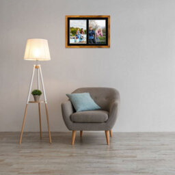 AK Frames 20X14 Rustic Oak Modern Multi Photo Frame With Black Mount - Holds 2 Apertures (2X) A4 Photos - thumbnail 3