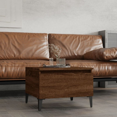 Berkfield Side Table Brown Oak 50X46X35 Cm Engineered Wood - image 1