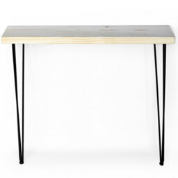 Toolty Rustic Handmade Console Table, Wall Mounted, 80Cm X 17.5Cm , Unprimed, 86.5Cm Legs, Handcrafted Vintage Style - thumbnail 2