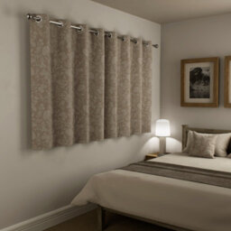 Enhanced Living Cuba Floral Trail Print Suede Cream Thermal Blackout Eyelet Curtains (Pair) - 90 X 90 Inch (229 X 229Cm) - thumbnail 4