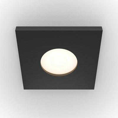 Luminosa Lighting Luminosa Maytoni Share Square Recessed Downlight Black Gu10 Ip65 - image 1