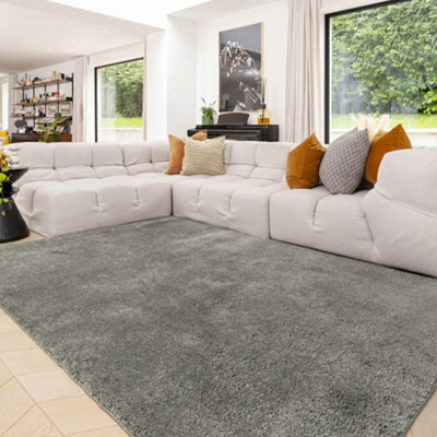 Loomed Grey Machine Washable Shaggy Soft Living Area Rug - 230 X 160Cm - image 1