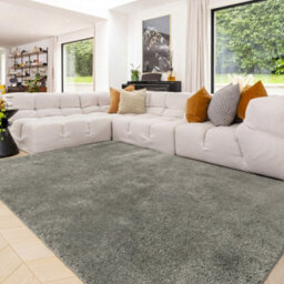 Loomed Grey Machine Washable Shaggy Soft Living Area Rug - 230 X 160Cm - thumbnail 1