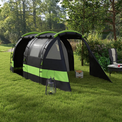 Outsunny Blackout Camping Tent With Bedroom & Living Room For 4-5 Person, Black - image 1