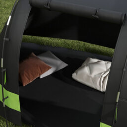 Outsunny Blackout Camping Tent With Bedroom & Living Room For 4-5 Person, Black - thumbnail 9
