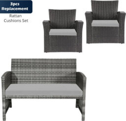 istyle mode Cushion For Rattan Chairs (Grey, 3 Pieces) - thumbnail 2
