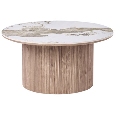 Beliani Coffee Table Dora Ceramic Brown - image 1