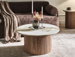 Beliani Coffee Table Dora Ceramic Brown - thumbnail 2