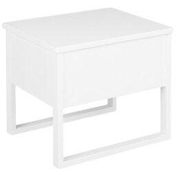 Beliani Bedside Table, White Lacquered Pine, 50 X 43 Cm, 1 Drawer With Soft-Close - thumbnail 6