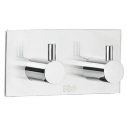 Beslagsboden - Double Towel Hook, Pol Stainless Steel Self-Adhesive