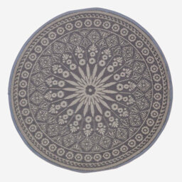 Homescapes Luxury Outdoor Rug Waterproof Reversible Round For Garden Patio, 170 Cm, Black, 100% Recycled, Mandala - thumbnail 1