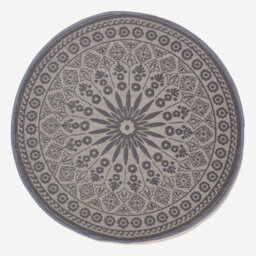 Homescapes Luxury Outdoor Rug Waterproof Reversible Round For Garden Patio, 170 Cm, Black, 100% Recycled, Mandala - thumbnail 8
