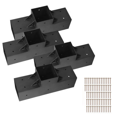 Vevor Pergola Kit 4-Pack, T-Shaped 4X4 (Actual 3.5X3.5 Inch), 3-Way Pergola Brackets Diy Woodworking Gazebo Bracket Kit - image 1