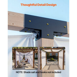 Vevor Pergola Kit 4-Pack, T-Shaped 4X4 (Actual 3.5X3.5 Inch), 3-Way Pergola Brackets Diy Woodworking Gazebo Bracket Kit - thumbnail 6