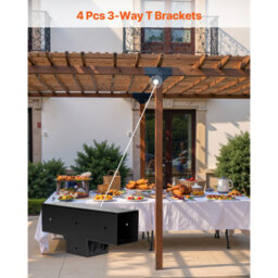 Vevor Pergola Kit 4-Pack, T-Shaped 4X4 (Actual 3.5X3.5 Inch), 3-Way Pergola Brackets Diy Woodworking Gazebo Bracket Kit - thumbnail 3