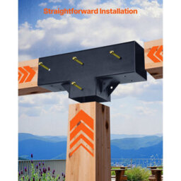 Vevor Pergola Kit 4-Pack, T-Shaped 4X4 (Actual 3.5X3.5 Inch), 3-Way Pergola Brackets Diy Woodworking Gazebo Bracket Kit - thumbnail 7
