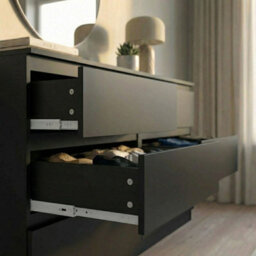 Fwstyle Carlton Black 8 Drawer Chest Of Drawers (H) 99Cm (W) 110Cm (D) 40Cm - thumbnail 8