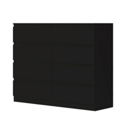 Fwstyle Carlton Black 8 Drawer Chest Of Drawers (H) 99Cm (W) 110Cm (D) 40Cm - thumbnail 4