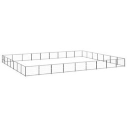 Berkfield Durable Dog Kennel Black 63 M2 Steel - thumbnail 2