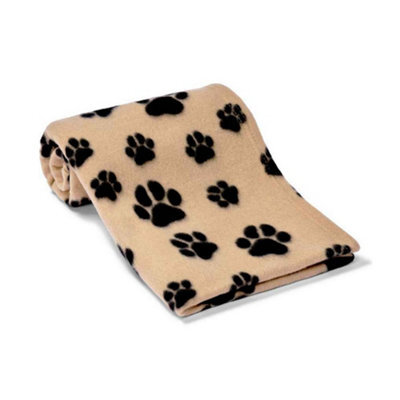 Brand Lab Paw Print Polar Fleece Dog Blanket Light Brown (150Cm X 100Cm) - image 1