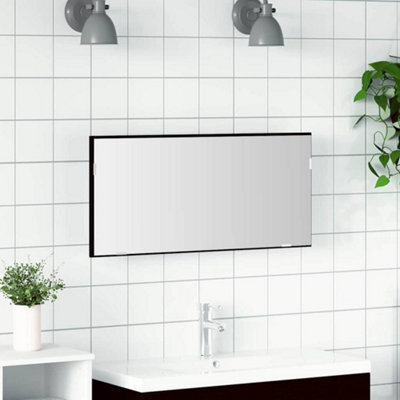 Walplus Bathroom Mirror Black Oak 80 X 8.5 X 37 Cm Engineered Wood - image 1