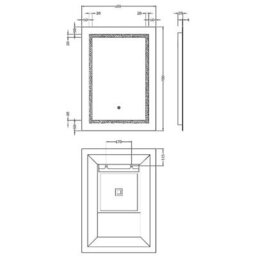 Hudson Reed Sculptor Led Touch Sensor Illuminated Bathroom Mirror With Demister, Silver, 700 X 500 mm - thumbnail 2