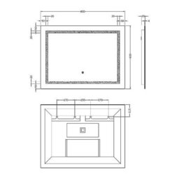Hudson Reed Sculptor Led Touch Sensor Illuminated Bathroom Mirror With Demister, Silver, 700 X 500 mm - thumbnail 3