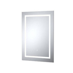 Hudson Reed Sculptor Led Touch Sensor Illuminated Bathroom Mirror With Demister, Silver, 700 X 500 mm