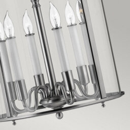 Luminosa Lighting Elstead Gentry 6 Light Large Ceiling Lantern Pendant Pewter, E14 - thumbnail 4