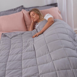 Ohs Weighted Blanket Quilted, Silver Grey, 125 X 150 Cm - 4Kg - thumbnail 3