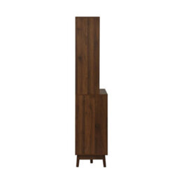 Sweeek - Kitchen Sideboard 110Cm With 3 Drawers Wood Decor Walnut 110X40X185 Cm - Linear - thumbnail 4