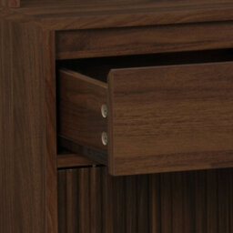 Sweeek - Kitchen Sideboard 110Cm With 3 Drawers Wood Decor Walnut 110X40X185 Cm - Linear - thumbnail 6