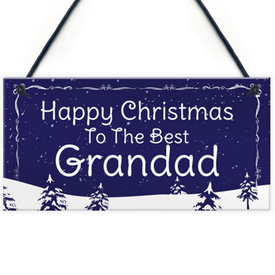 Red Ocean Grandad Gift Hanging Christmas Sign Christmas Gift From Grandchildren Keepsake