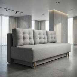 Bella Sofa Bed For Living Room With Polyurethane Foam Bonell Springs Wooden Frame Storage And Cushions Light Grey - thumbnail 2