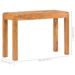 Berkfield Console Table 110X40X76 Cm Solid Acacia Wood In Honey Finish - thumbnail 7