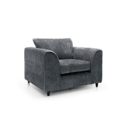 Abakus Direct Harriet Crushed Chenille Armchair Chair In Dark Grey - thumbnail 2