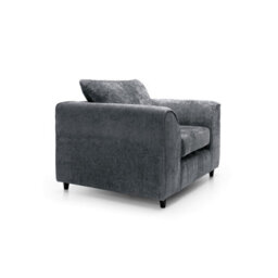 Abakus Direct Harriet Crushed Chenille Armchair Chair In Dark Grey - thumbnail 3