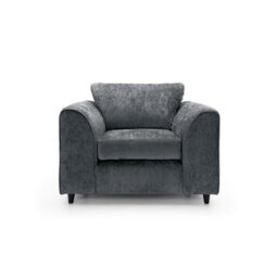 Abakus Direct Harriet Crushed Chenille Armchair Chair In Dark Grey - thumbnail 1
