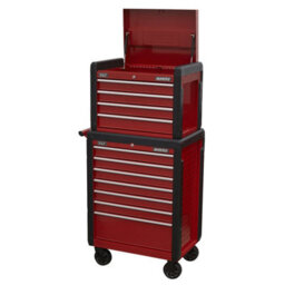 Sealey Topchest 4 Drawer & Rollcab 7 Drawer Combination Ap3411Stack - thumbnail 1