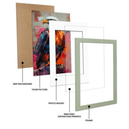 Ak Frames Green 12X16 Frame With A4 Mount And Perspex Front - thumbnail 4