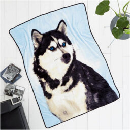 Gc Gaveno Cavailia 3D Wildlife Husky 150X200Cm Cosy Fleece Bed Throw, Fluffy Throw Blanket For Bed