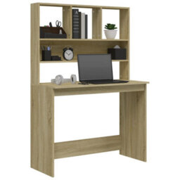 Berkfield Desk With Shelves Sonoma Oak 102X45X148 Cm Engineered Wood - thumbnail 4