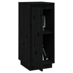 Berkfield Sideboards 2 Pcs Black 31.5X34X75 Cm Solid Wood Pine - thumbnail 4