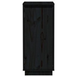 Berkfield Sideboards 2 Pcs Black 31.5X34X75 Cm Solid Wood Pine - thumbnail 6