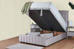 UKBEDFURNITURE Hamilton Plush Silver End Opening Divan Ottoman Bed With 54 Inch Headboard - thumbnail 2