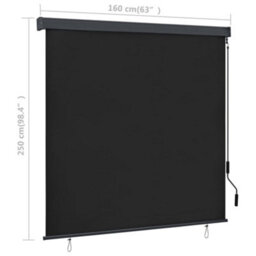 Walplus Anthracite Outdoor Roller Blind 160X250 Cm - Patio Garden Terrace Shade - thumbnail 8