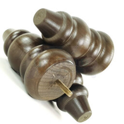 L&F Solid Wood Turned Furniture Feet 150mm High Antique Brown Finish Replacement Legs Set Of 4  M10 Pkc220 - thumbnail 5