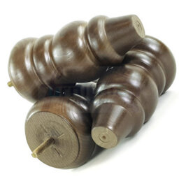 L&F Solid Wood Turned Furniture Feet 150mm High Antique Brown Finish Replacement Legs Set Of 4  M10 Pkc220 - thumbnail 7